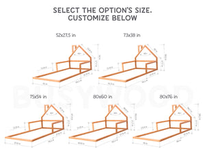 Montessori Floor Toddler Bed House Frame bed (Model 3)