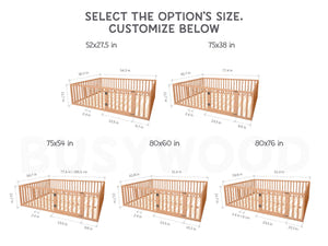 Montessori Floor Bed with Slats - Toddler Bed Frame (Model 6.2/19)
