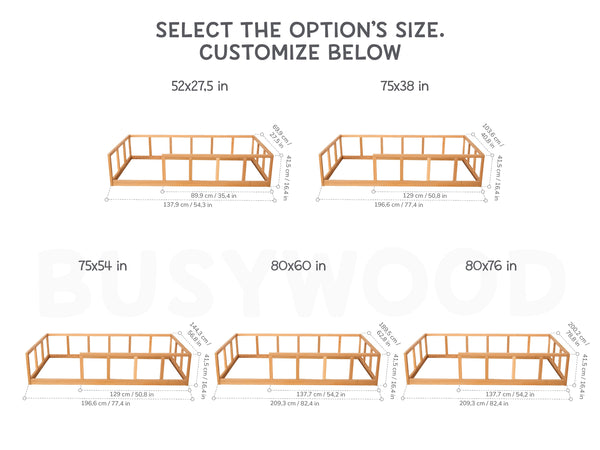 Floor bed with rails Montessori bed (Model 10), фото 11