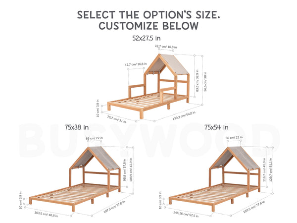 Headboard Bed with Brown Canopy, фото 12