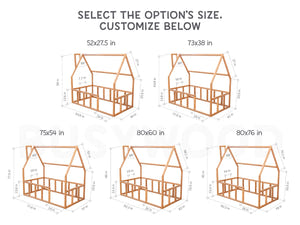 Montessori Toddler Twin Floor Bed Climbing Bed (Model 1)