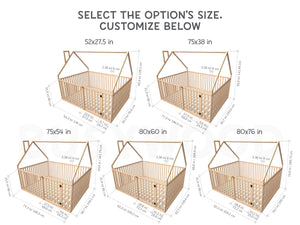 House Playpen Bed with Fall Protection Floor & Slats (Model 21)