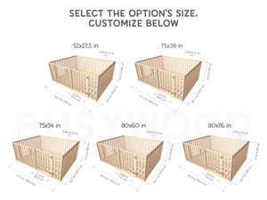 Toddler Floor Bed with Slatted Base and Safety Rails (Model 6.3/20)