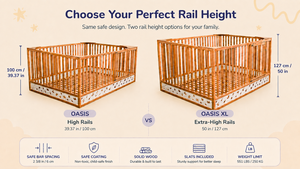 Montessori Bodenbett mit extra hohem Rausfallschutz und Lattenrost (Oasis Bett)
