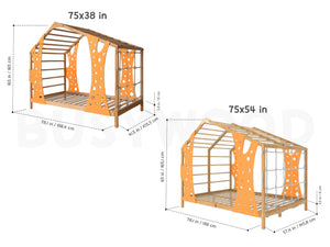 Indoor Monkey Gym Adventure Bed - Montessori Climber with Legs and Slats