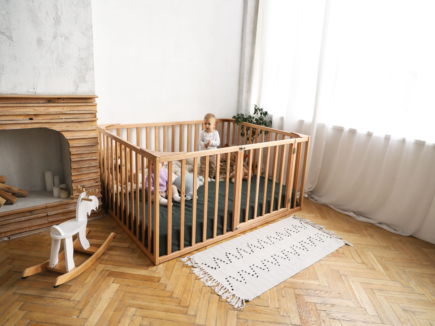 Platform Playpen Bed with extended rail (Model 20)