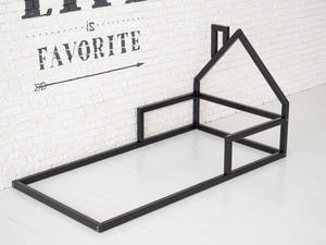 Montessori Floor Toddler Bed House Frame bed Black color (Model 3)