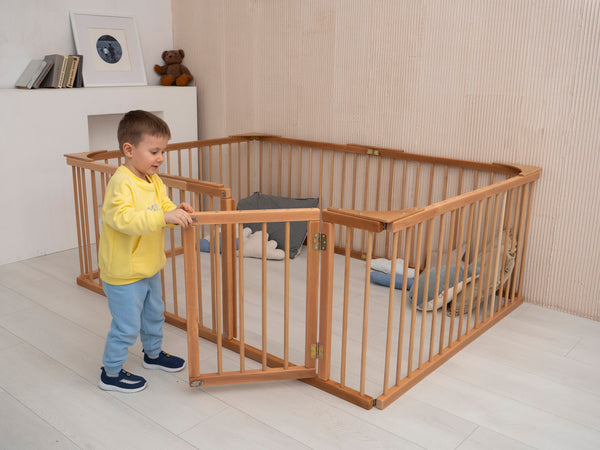 Playpen Wooden Bed for Toddler Transformable floor bed (Model 22)