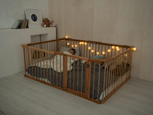 Modern Wooden Playpen for Toddler Transformable floor bed (Model 22)