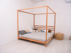Teen Wooden bed with Legs&Slats Twin, Full and Queen size frame bed (Model 8)