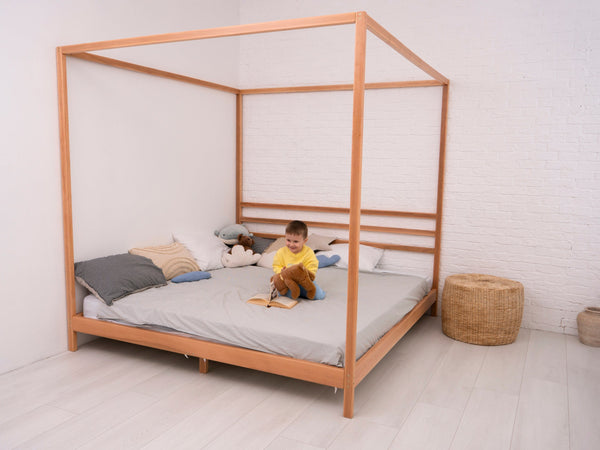 Teen Wooden bed with Legs&Slats Twin, Full and Queen size frame bed (Model 8), фото 1