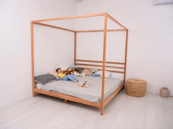 Teen Wooden bed with Legs&Slats Twin, Full and Queen size frame bed (Model 8)