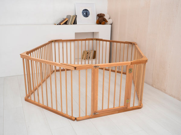 Modern Wooden Playpen for Toddler Transformable floor bed (Model 22), фото 8