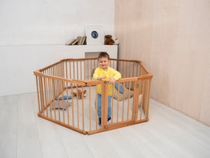 Modern Wooden Playpen for Toddler Transformable floor bed (Model 22)