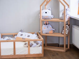 Montessori floor bed with rails (Model 10)