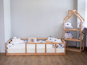 Montessori floor bed with rails (Model 10)