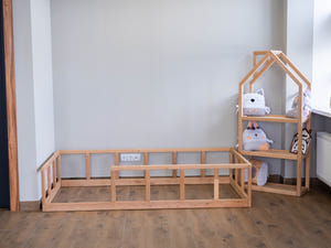 Montessori floor bed with rails (Model 10)