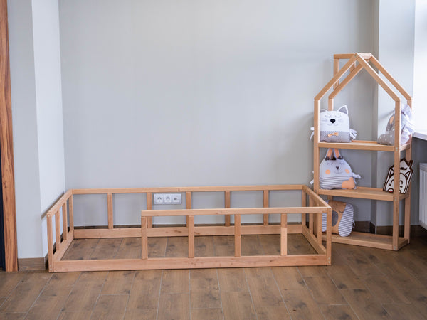 Montessori floor bed with rails (Model 10)