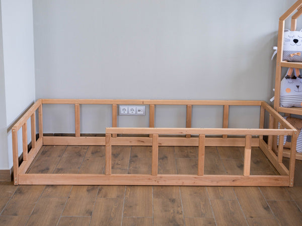 Montessori floor bed with rails (Model 10)