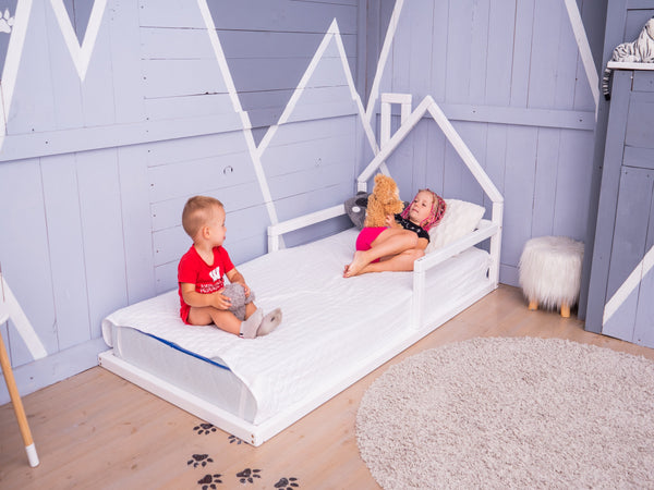 Montessori Toddler Bed House Frame White color (Model 3)