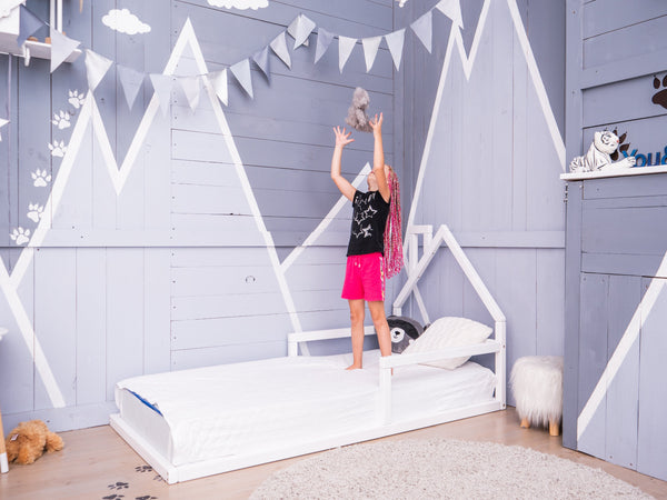 Montessori Toddler Bed House Frame White color (Model 3)