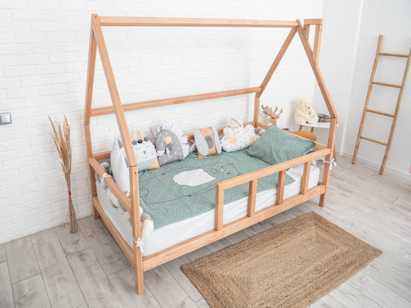 Montessori house bed with legs Natural color (Model 1)