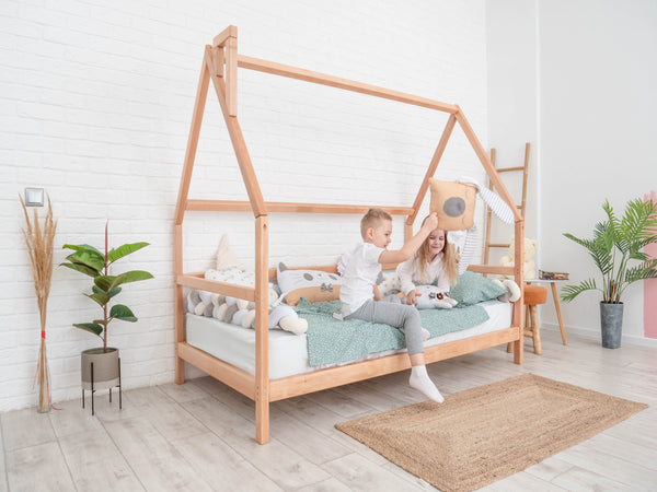 Montessori bed with legs Without front rail | 7 colors (Model 1)