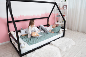 Playful Montessori bed without Front rail  Black color (Model 1)
