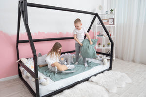 Playful Montessori bed without Front rail  Black color (Model 1)