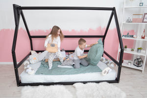 Playful Montessori bed without Front rail  Black color (Model 1)