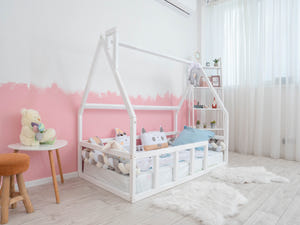 Montessori bed Floor bed without slats White color (Model 1)