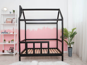 Montessori Bed Frame Bed with legs Black color (Model 2)