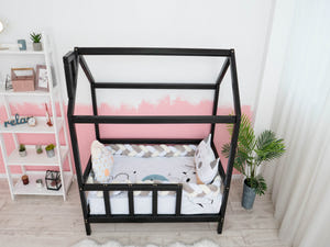 Montessori Bed Frame Bed with legs Black color (Model 2)