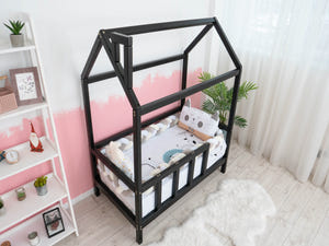Montessori Bed Frame Bed with legs Black color (Model 2)