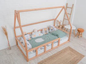 Platform Montessori bed without slats Natural color (Model 1)