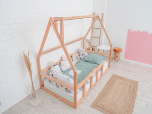 Platform Montessori bed without slats Natural color (Model 1)