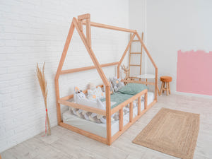 Platform Montessori bed without slats Natural color (Model 1)