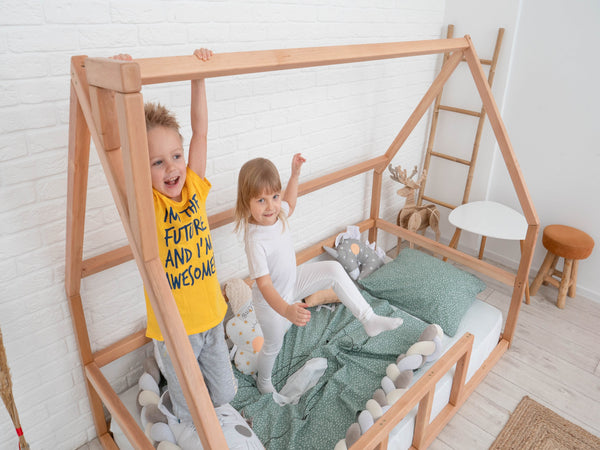 Platform Montessori bed without slats Natural color (Model 1)