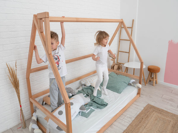 Montessori floor bed without slats Natural color (Model 1), фото 5