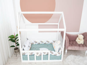 Montessori floor house bed with slats | 7 colors | 13 sizes (Model 2)