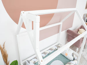 Montessori floor house bed with slats | 7 colors | 13 sizes (Model 2)