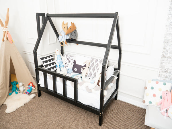 Montessori Toddler Bed with legs Black color (Model 1), фото 7