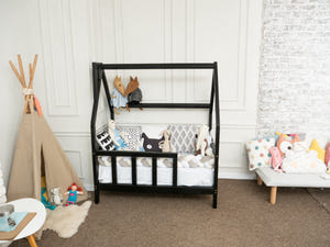 Montessori Toddler Bed with legs Black color (Model 1)