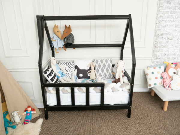 Montessori Toddler Bed with legs Black color (Model 1), фото 8