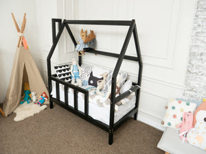 Montessori Toddler Bed with legs Black color (Model 1)
