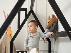 Montessori Toddler Bed with legs Black color (Model 1)