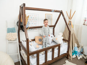 Montessori Toddler Bed with legs Dark color (Model 1)