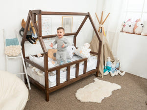 Montessori Toddler Bed with legs Dark color (Model 1)