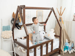 Montessori Toddler Bed with legs Dark color (Model 1)