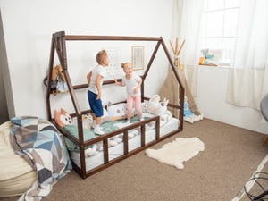 House floor bed with slats | 7 colors | 13 sizes (Model 1)